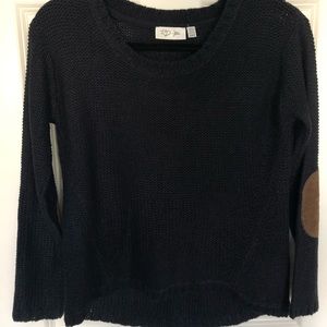 Navy Sweater with Elbow Patches